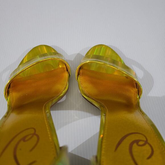 Sam Edelman Yaro Block Heel Sandal Womens 11 Metallic Gold Evening Wedding Party - Picture 11 of 14